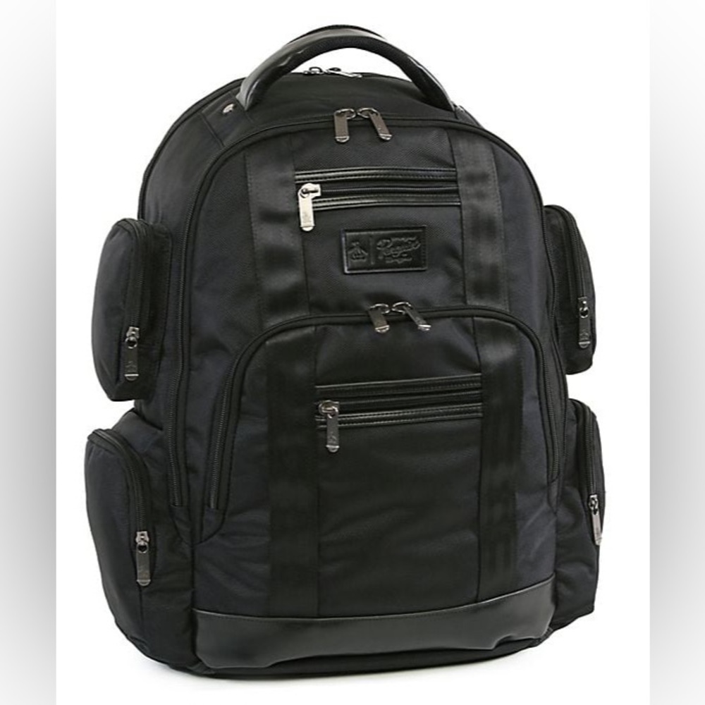 ORIGINAL PENGUIN 9 Pocket Laptop Backpack Padded back & straps - Black